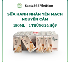 Sữa Hạnh Nhân Yến Mạch Hàn Quốc Chính Hãng - 190ml x 24 Hộp/ Thùng -Whole Grain Oat Almond Milk - Sante365 VietNam