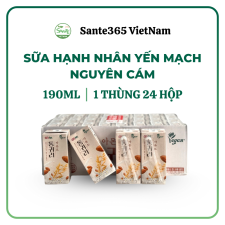 Sữa Hạnh Nhân Yến Mạch Hàn Quốc Chính Hãng - 190ml x 24 Hộp/ Thùng -Whole Grain Oat Almond Milk - Sante365 VietNam